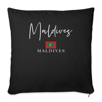 Vacances avec drapeau grec - Île des Maldives - Housse de coussin décorative 45 x 45 cm - noir - Devant