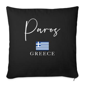 Greece Flag Holidays - Paros Island - Sofa pillowcase 17,3'' x 17,3'' (45 x 45 cm) - black - Front