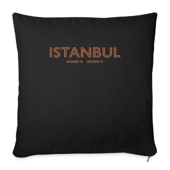 Turkey City Coordinates - Istanbul - Sofa pillowcase 17,3'' x 17,3'' (45 x 45 cm) - black - Front