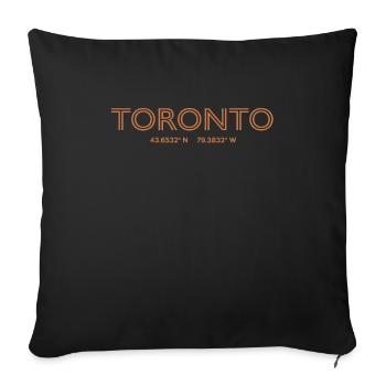 Canada City Coordinates - Toronto - Sofa pillowcase 17,3'' x 17,3'' (45 x 45 cm) - black - Front