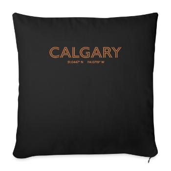 Canada Stadt Koordinaten - Calgary - Sofakissenbezug 45 x 45 cm - Schwarz - Vorne