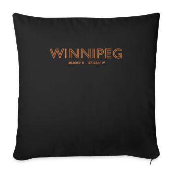 Canada City Coordinates - Winnipeg - Sofa pillowcase 17,3'' x 17,3'' (45 x 45 cm) - black - Front