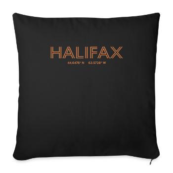 Canada City Coordinates - Halifax - Sofa pillowcase 17,3'' x 17,3'' (45 x 45 cm) - black - Front