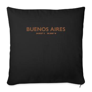 Argentina city coordinates - Buenos Aires - Sofa pillowcase 17,3'' x 17,3'' (45 x 45 cm) - black - Front