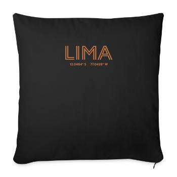 Peru Stadt Koordinaten - Lima - Sofakissenbezug 45 x 45 cm - Schwarz - Vorne