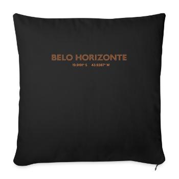 Brazil City coordinates - Belo Horizonte - Sofa pillowcase 17,3'' x 17,3'' (45 x 45 cm) - black - Front