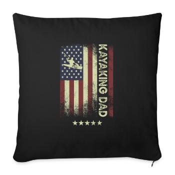 USA American Flag - Kayak Dad - Sofa pillowcase 17,3'' x 17,3'' (45 x 45 cm) - black - Front