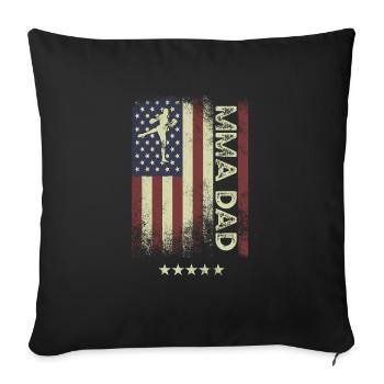 Drapeau américain des États-Unis - MMA Dad - Housse de coussin décorative 45 x 45 cm - noir - Devant