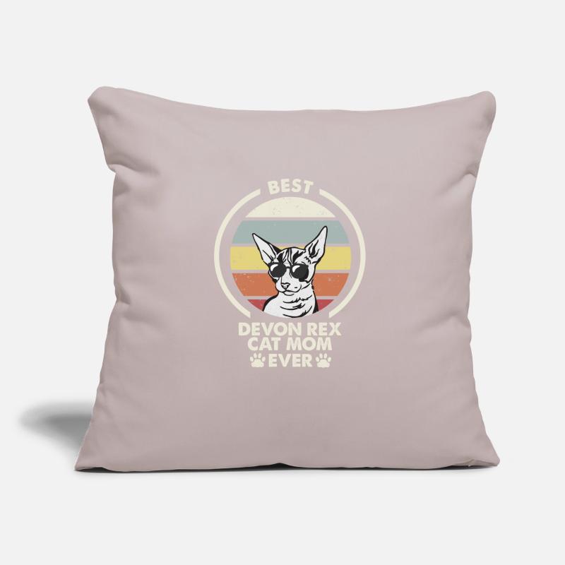Maman chat - Devon Rex Chat Housse de coussin décorative 45 x 45 cm