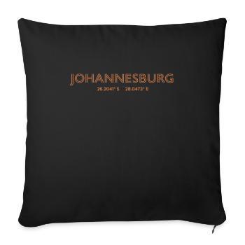 South Africa City coordinates - Johannesburg - Sofa pillowcase 17,3'' x 17,3'' (45 x 45 cm) - black - Front