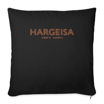 Somaliland Stadt Koordinaten - Hargeisa - Sofakissenbezug 45 x 45 cm - Schwarz - Vorne
