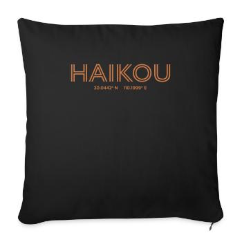 Coordonnées de China City - Haikou - Housse de coussin décorative 45 x 45 cm - noir - Devant
