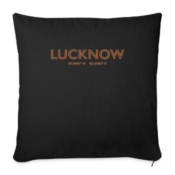 India City Coordinates - Lucknow - Sofa pillowcase 17,3'' x 17,3'' (45 x 45 cm) - black - Front