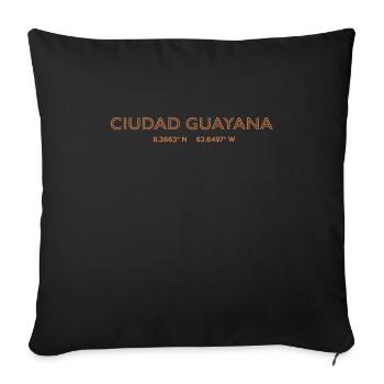 Coordonnées de la ville Venezuela - Ciudad Guayana - Housse de coussin décorative 45 x 45 cm - noir - Devant
