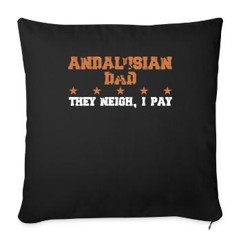Horse's father - Andalusian - Sofa pillowcase 17,3'' x 17,3'' (45 x 45 cm) - black - Front