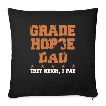 Père du cheval - Grade Horse - Housse de coussin décorative 45 x 45 cm - noir - Devant