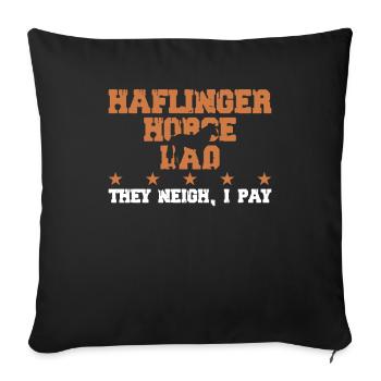 Horse father - Haflinger horse - Sofa pillowcase 17,3'' x 17,3'' (45 x 45 cm) - black - Front