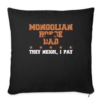 Horse's father - Mongolian horse - Sofa pillowcase 17,3'' x 17,3'' (45 x 45 cm) - black - Front