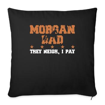 Père cheval - Morgan - Housse de coussin décorative 45 x 45 cm - noir - Devant