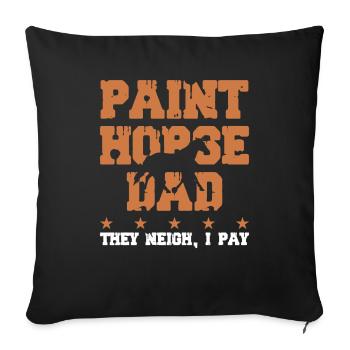 Horse Father - Paint Horse - Sofa pillowcase 17,3'' x 17,3'' (45 x 45 cm) - black - Front