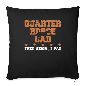 Père Cheval - Quarter Horse - Housse de coussin décorative 45 x 45 cm - noir - Devant