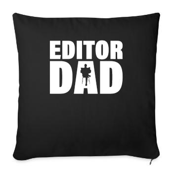 Job - Editor Father - Sofa pillowcase 17,3'' x 17,3'' (45 x 45 cm) - black - Front