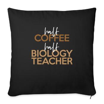 Professeur de biologie du demi-café - Housse de coussin décorative 45 x 45 cm - noir - Devant