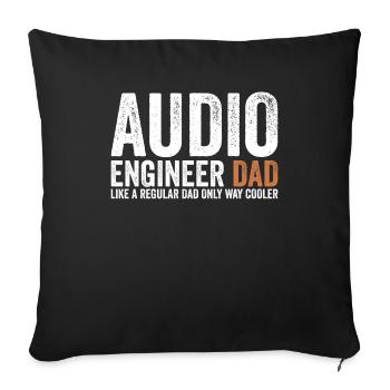 Papa - Ingénieur du son - Housse de coussin décorative 45 x 45 cm - noir - Devant