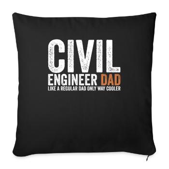 Père - Ingénieur civil - Housse de coussin décorative 45 x 45 cm - noir - Devant