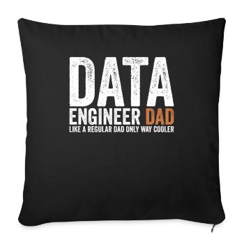 Papa - Ingénieur Données - Housse de coussin décorative 45 x 45 cm - noir - Devant