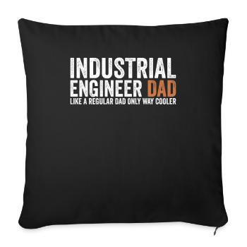 Papa - Industrial Engineer - Sofa pillowcase 17,3'' x 17,3'' (45 x 45 cm) - black - Front