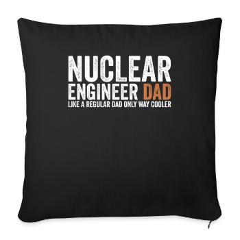 Papa - Ingénieur nucléaire - Housse de coussin décorative 45 x 45 cm - noir - Devant