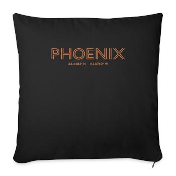 USA City Coordinates - Phoenix - Sofa pillowcase 17,3'' x 17,3'' (45 x 45 cm) - black - Front