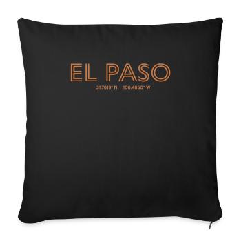 USA City Coordinates - El Paso - Sofa pillowcase 17,3'' x 17,3'' (45 x 45 cm) - black - Front