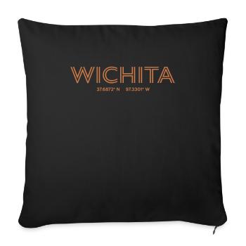 Coordonnées de la ville des États-Unis - Wichita - Housse de coussin décorative 45 x 45 cm - noir - Devant