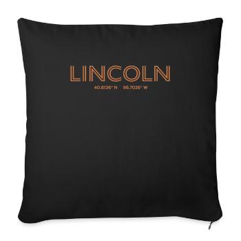 USA City Coordinates - Lincoln - Sofa pillowcase 17,3'' x 17,3'' (45 x 45 cm) - black - Front