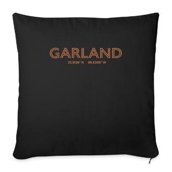 USA City Coordinates - Garland - Sofa pillowcase 17,3'' x 17,3'' (45 x 45 cm) - black - Front