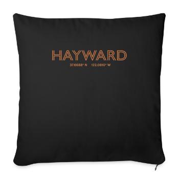 Coordonnées de la ville des États-Unis - Hayward - Housse de coussin décorative 45 x 45 cm - noir - Devant