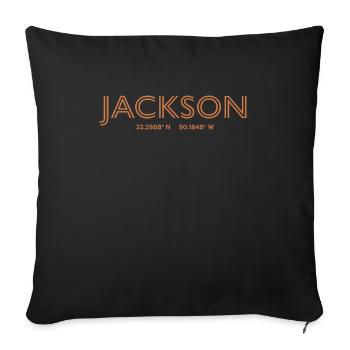 USA Stadt Koordinaten - Jackson - Sofakissenbezug 45 x 45 cm - Schwarz - Vorne