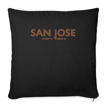 USA City Coordinates - San Jose - Sofa pillowcase 17,3'' x 17,3'' (45 x 45 cm) - black - Front