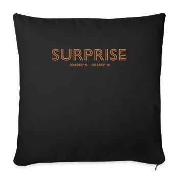 USA Stadt Koordinaten - Surprise - Sofakissenbezug 45 x 45 cm - Schwarz - Vorne