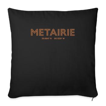 Coordonnées de la ville des États-Unis - Metairie - Housse de coussin décorative 45 x 45 cm - noir - Devant