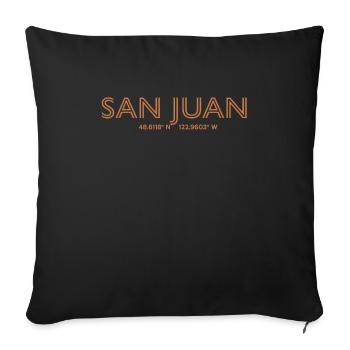 USA City Coordinates - San Juan - Sofa pillowcase 17,3'' x 17,3'' (45 x 45 cm) - black - Front