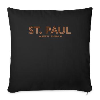 USA City Coordinates - St. Paul - Sofa pillowcase 17,3'' x 17,3'' (45 x 45 cm) - black - Front