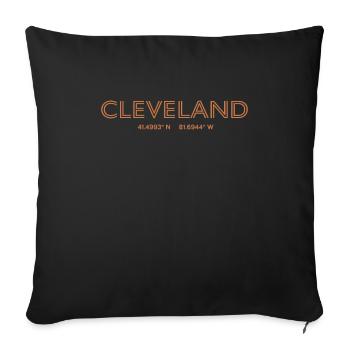 USA City Coordinates - Cleveland - Sofa pillowcase 17,3'' x 17,3'' (45 x 45 cm) - black - Front