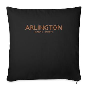 USA Stadt Koordinaten - Arlington - Sofakissenbezug 45 x 45 cm - Schwarz - Vorne