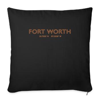 USA City Coordinates - Fort Worth - Sofa pillowcase 17,3'' x 17,3'' (45 x 45 cm) - black - Front