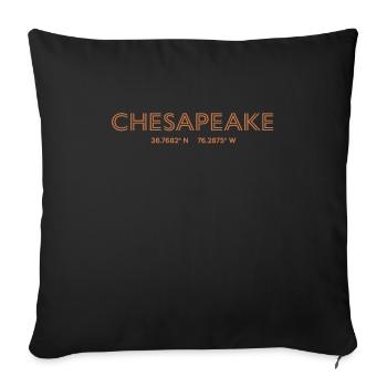 USA City Coordinates - Chesapeake - Sofa pillowcase 17,3'' x 17,3'' (45 x 45 cm) - black - Front