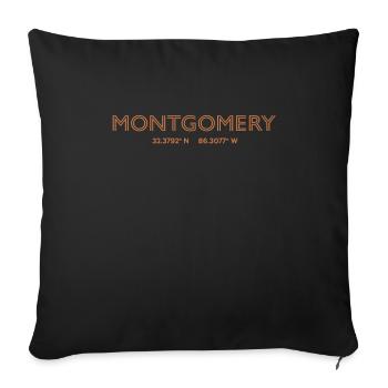 Coordonnées de la ville des États-Unis - Montgomery - Housse de coussin décorative 45 x 45 cm - noir - Devant