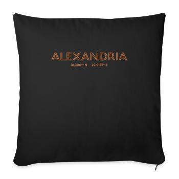 USA City Coordinates - Alexandria - Sofa pillowcase 17,3'' x 17,3'' (45 x 45 cm) - black - Front